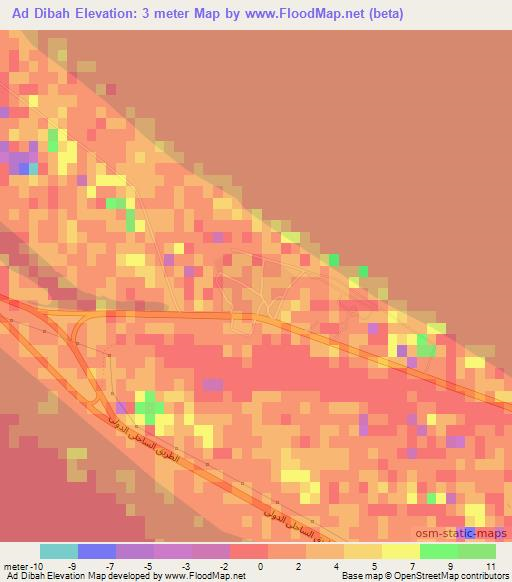 Ad Dibah,Egypt Elevation Map