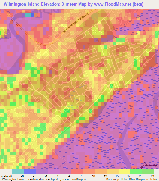 Wilmington Island,US Elevation Map