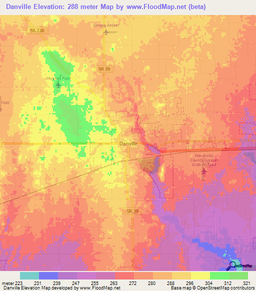 Danville,US Elevation Map