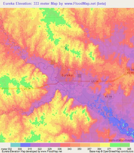 Eureka,US Elevation Map