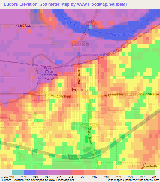 Eudora,US Elevation Map