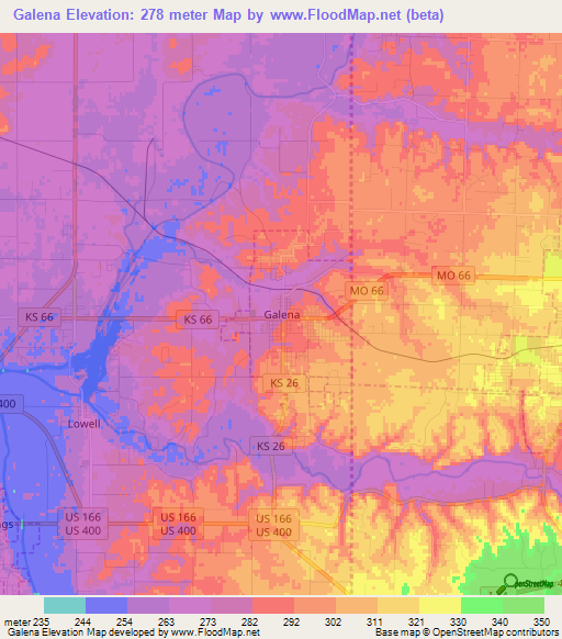 Galena,US Elevation Map