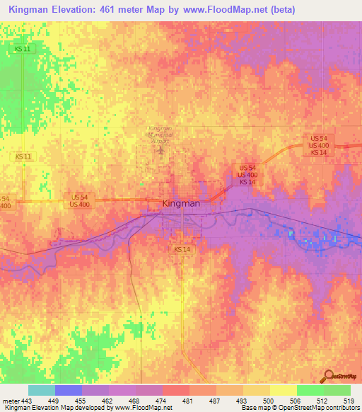 Kingman,US Elevation Map