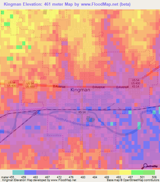 Kingman,US Elevation Map