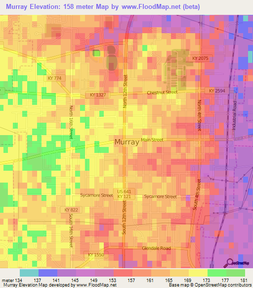 Murray,US Elevation Map