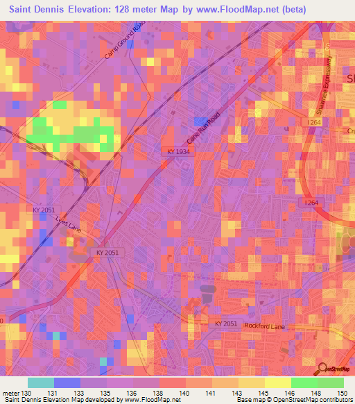 Saint Dennis,US Elevation Map