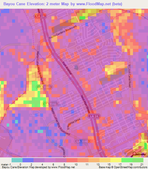 Bayou Cane,US Elevation Map