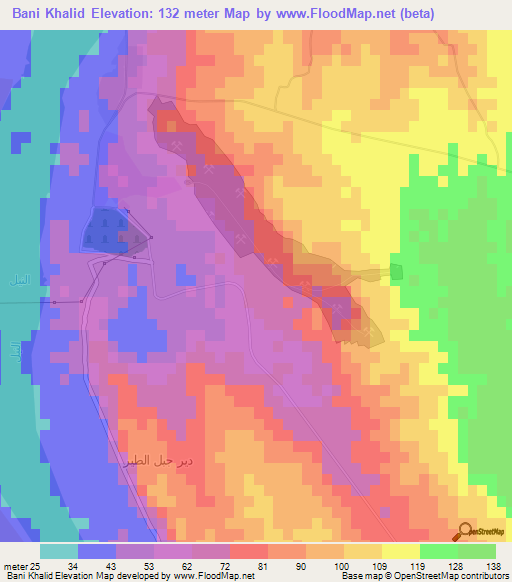 Bani Khalid,Egypt Elevation Map