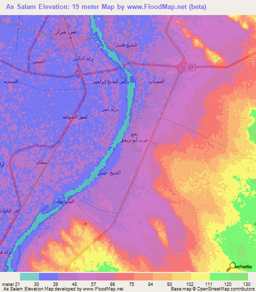 As Salam,Egypt Elevation Map