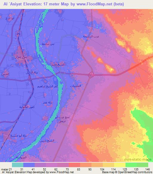 Al `Asiyat,Egypt Elevation Map