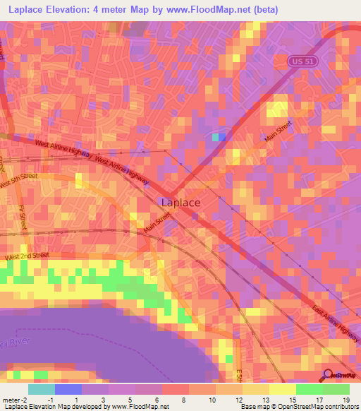 Laplace,US Elevation Map