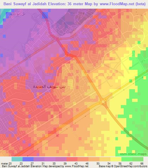 Bani Suwayf al Jadidah,Egypt Elevation Map
