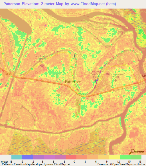 Patterson,US Elevation Map