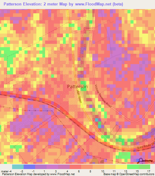 Patterson,US Elevation Map