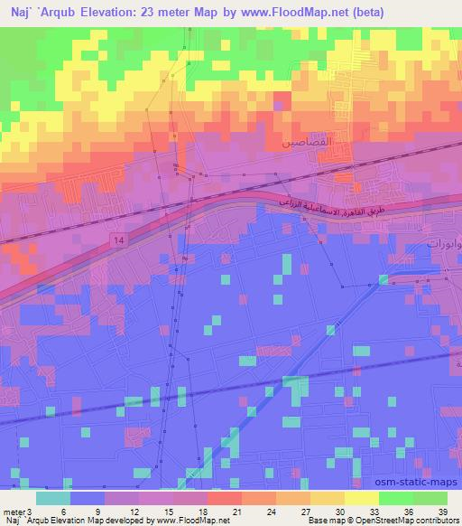 Naj` `Arqub,Egypt Elevation Map