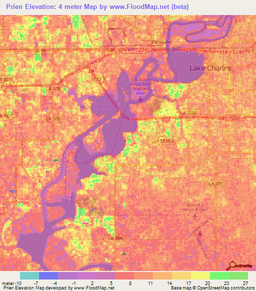 Prien,US Elevation Map