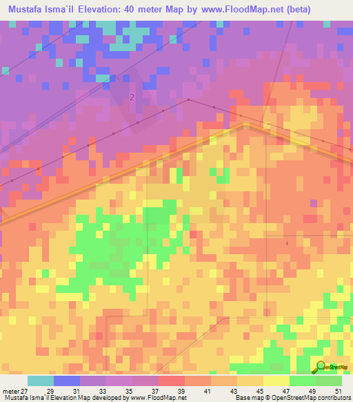 Mustafa Isma`il,Egypt Elevation Map