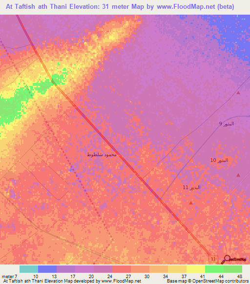 At Taftish ath Thani,Egypt Elevation Map