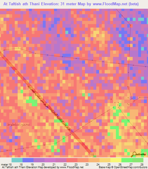 At Taftish ath Thani,Egypt Elevation Map