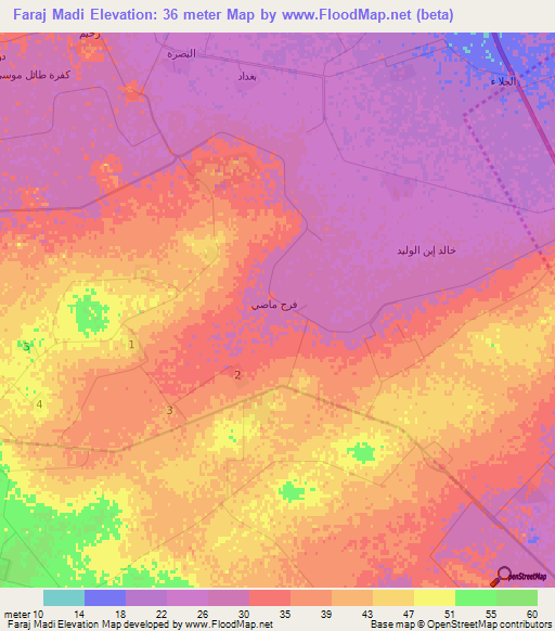 Faraj Madi,Egypt Elevation Map