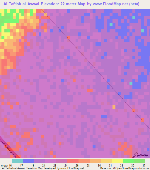 Al Taftish al Awwal,Egypt Elevation Map