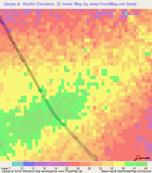 Qaryat al `Amilin,Egypt Elevation Map