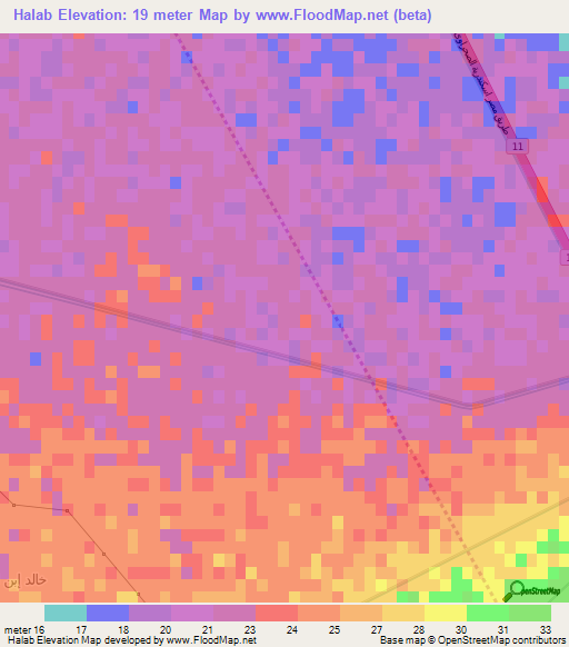 Halab,Egypt Elevation Map