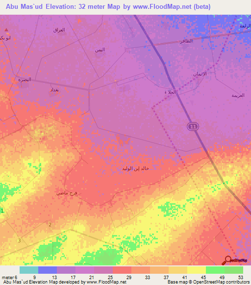 Abu Mas`ud,Egypt Elevation Map