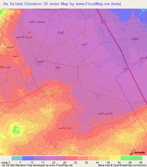 As Sa`idah,Egypt Elevation Map