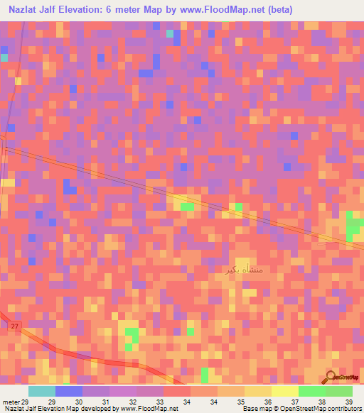 Nazlat Jalf,Egypt Elevation Map