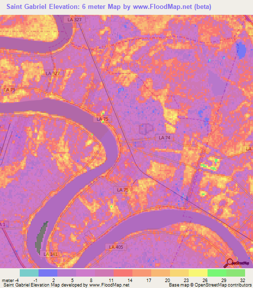 Saint Gabriel,US Elevation Map