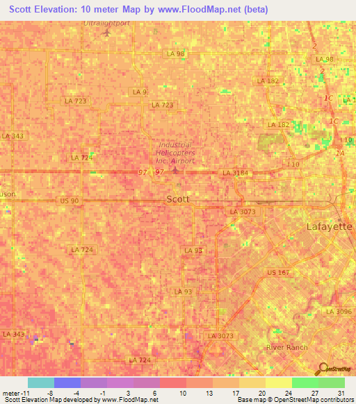 Scott,US Elevation Map