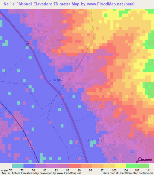 Naj` al `Abbudi,Egypt Elevation Map