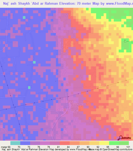 Naj` ash Shaykh `Abd ar Rahman,Egypt Elevation Map