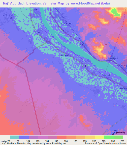 Naj` Abu Badr,Egypt Elevation Map