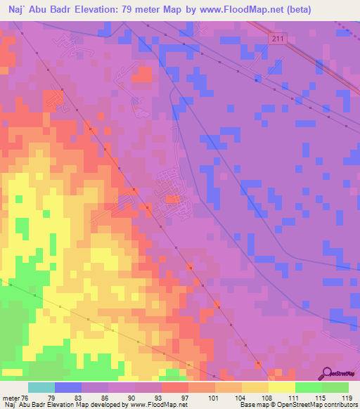 Naj` Abu Badr,Egypt Elevation Map