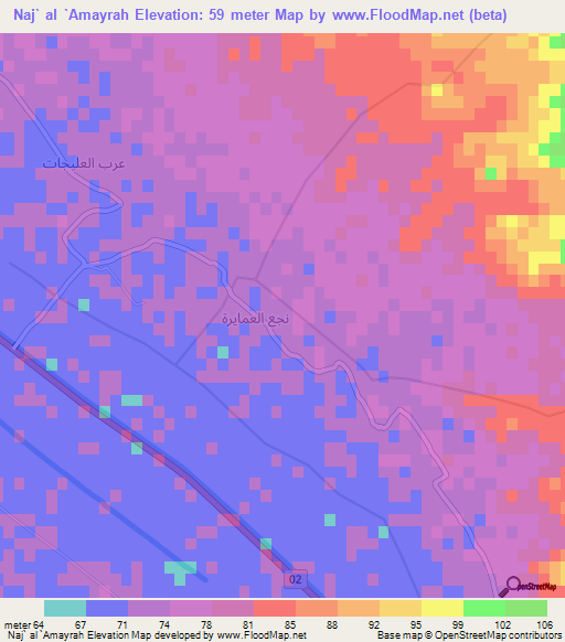 Naj` al `Amayrah,Egypt Elevation Map