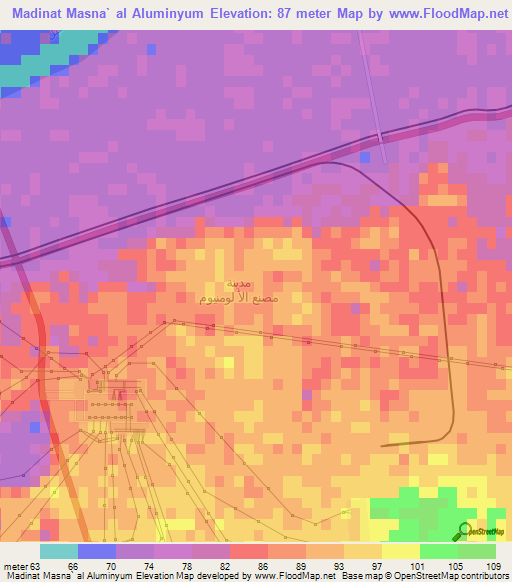 Madinat Masna` al Aluminyum,Egypt Elevation Map