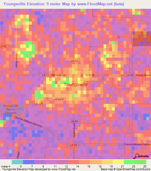 Youngsville,US Elevation Map