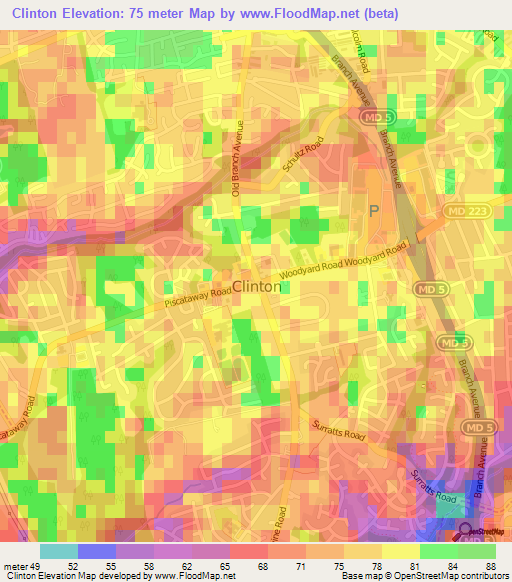 Clinton,US Elevation Map