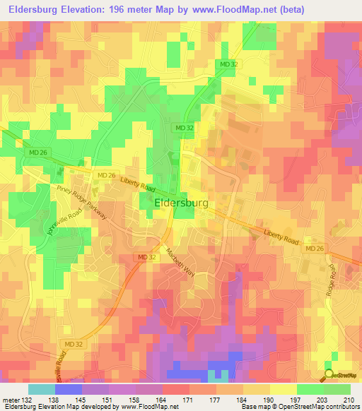 Eldersburg,US Elevation Map