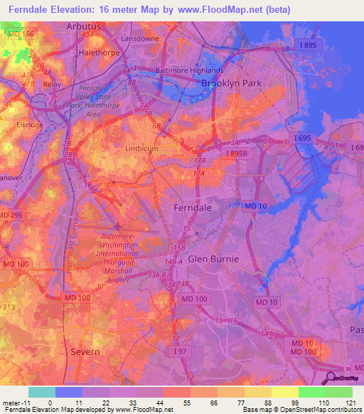 Ferndale,US Elevation Map