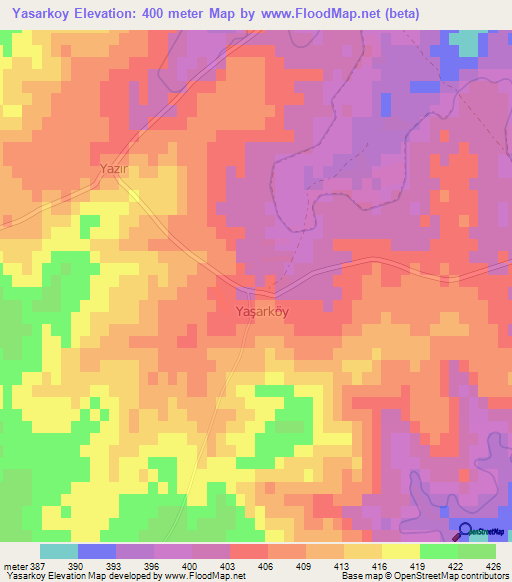 Yasarkoy,Turkey Elevation Map