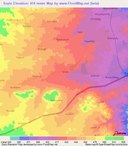 Soylu,Turkey Elevation Map