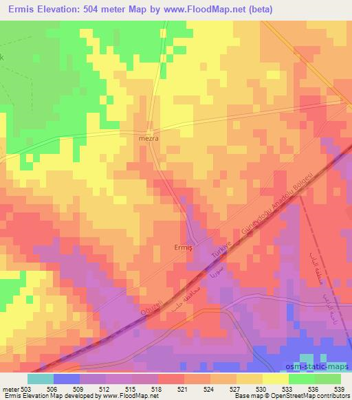 Ermis,Turkey Elevation Map