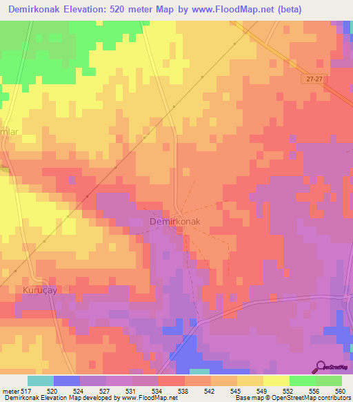 Demirkonak,Turkey Elevation Map