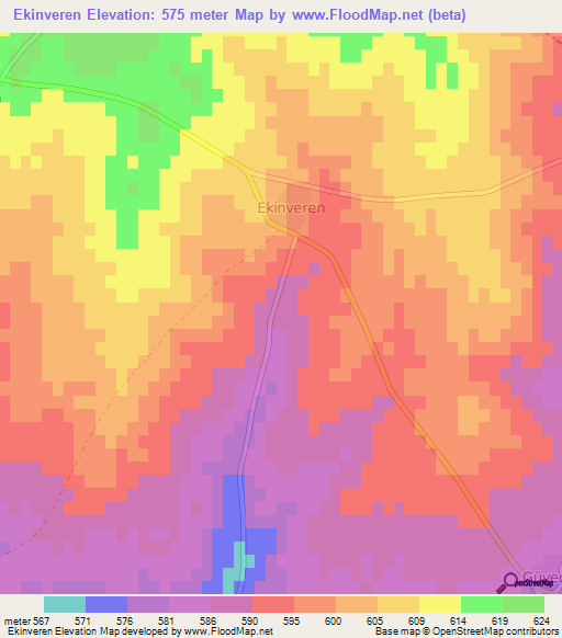 Ekinveren,Turkey Elevation Map