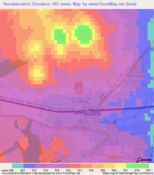 Kucukkendirci,Turkey Elevation Map