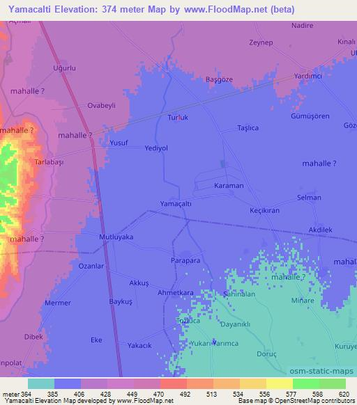 Yamacalti,Turkey Elevation Map