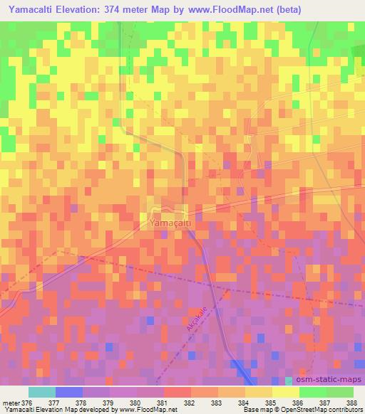 Yamacalti,Turkey Elevation Map